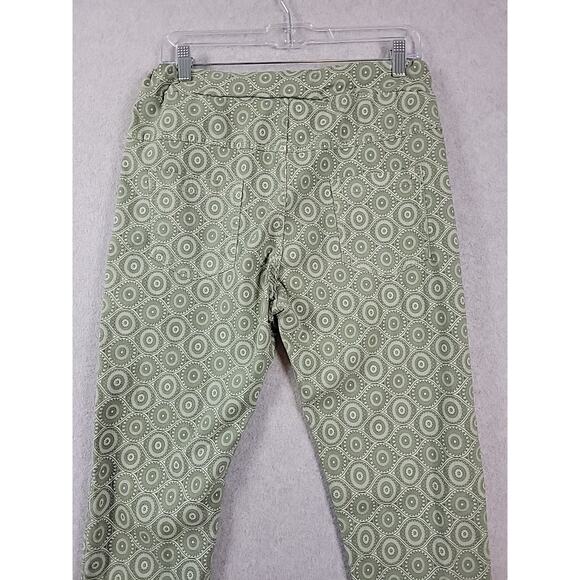Vinti 6 Italy Green Geometric Elastic Waist Pull On Jogger Pants Medium Stretch - Picture 7 of 12